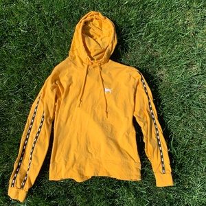 Mustard yellow Pink long sleeve shirt with hood